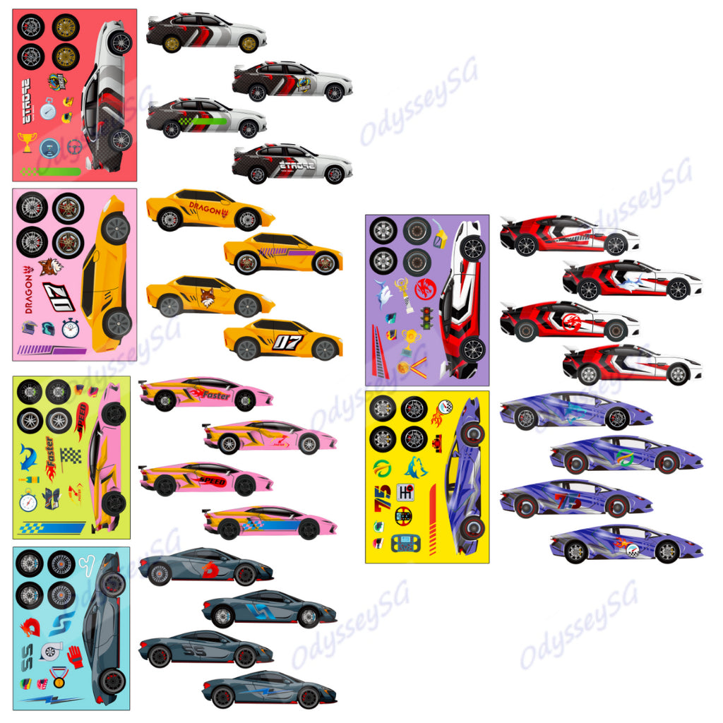 Decorate your own - Sticker scenes - 6 pcs per set - Car / Princess / Dessert - Children Party gifts
