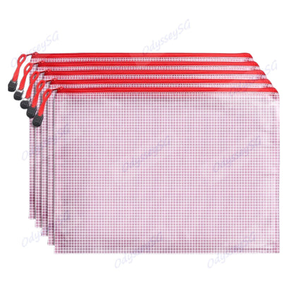 Waterproof Mesh Zip Bag Organizer Pouch | A4 | A5 Size Student Document File Folder / Travel Pouch