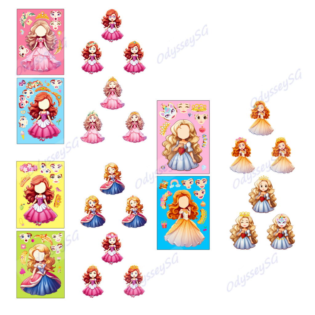 Decorate your own - Sticker scenes - 6 pcs per set - Car / Princess / Dessert - Children Party gifts