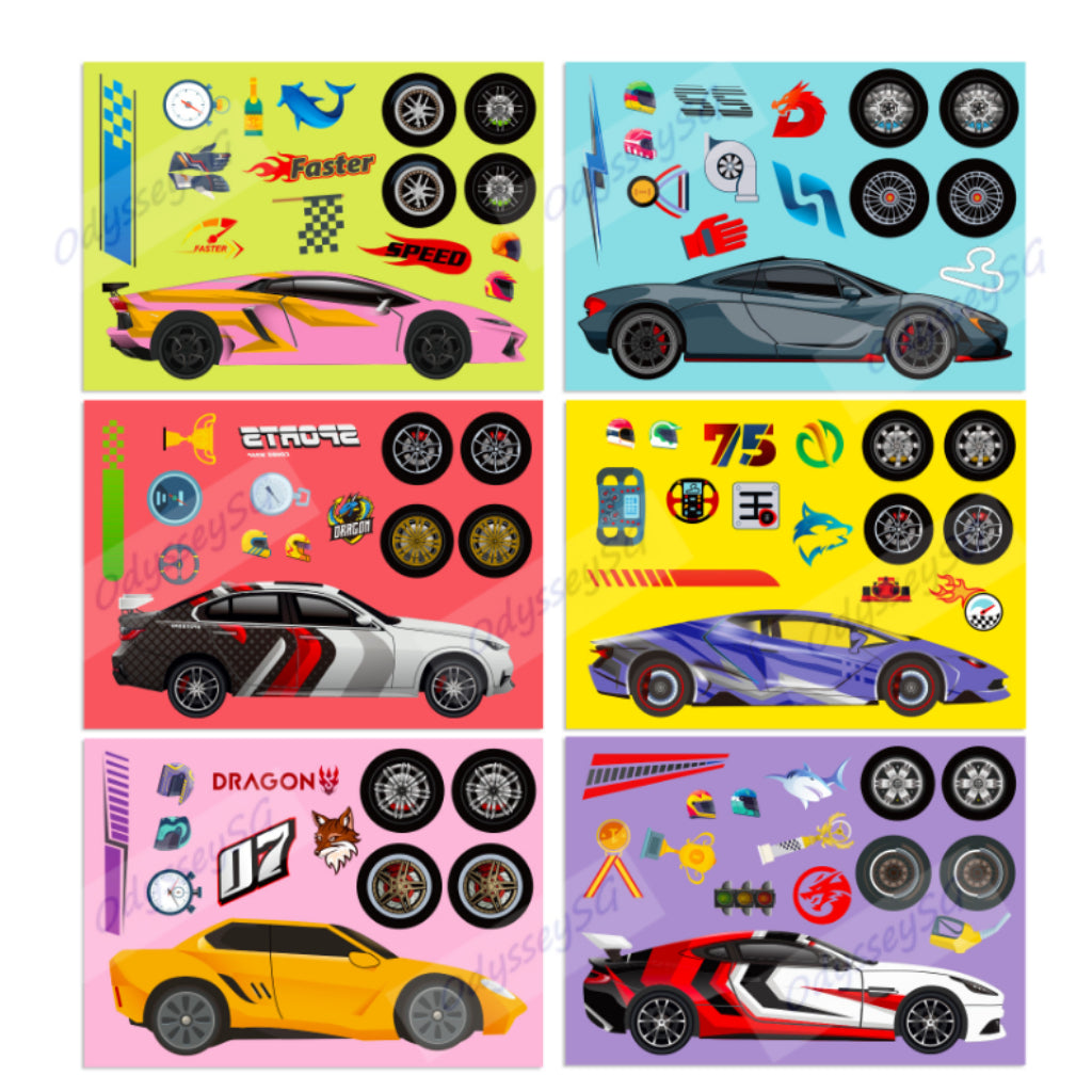 Decorate your own - Sticker scenes - 6 pcs per set - Car / Princess / Dessert - Children Party gifts