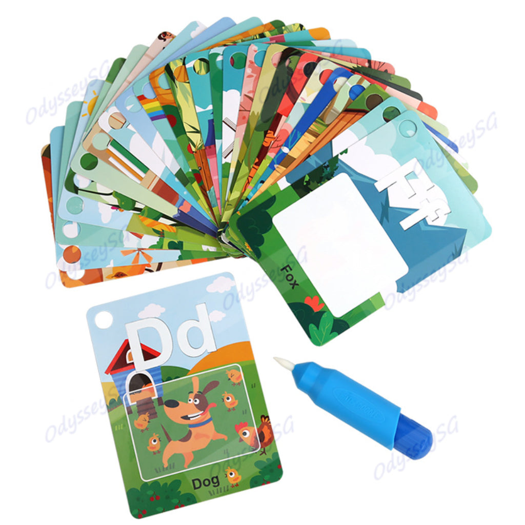 Educational Alphabet Water Painting Cards: Reusable and Fun - Toddler early learning activity