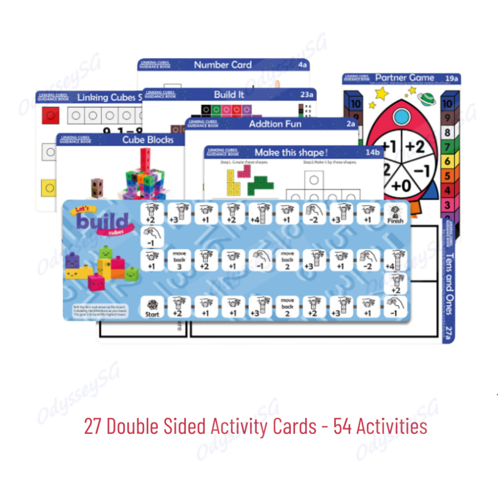 Linking Math Cubes 100 pcs Set with Activity Cards – Early Math Toy Learning & Building Blocks for Kids