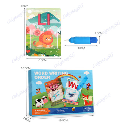Educational Alphabet Water Painting Cards: Reusable and Fun - Toddler early learning activity