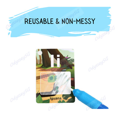 Educational Alphabet Water Painting Cards: Reusable and Fun - Toddler early learning activity