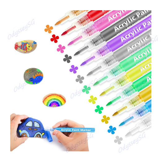 Acrylic Paint Marker - Multi surface - Canvas , Rock , Ceramic , Nail , Glass and more - Waterproof