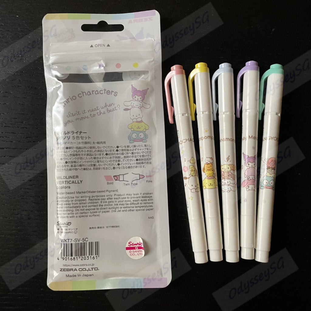 Zebra Mildliner Sanrio Limited Edition - Pastel Dual-Tip Highlighters