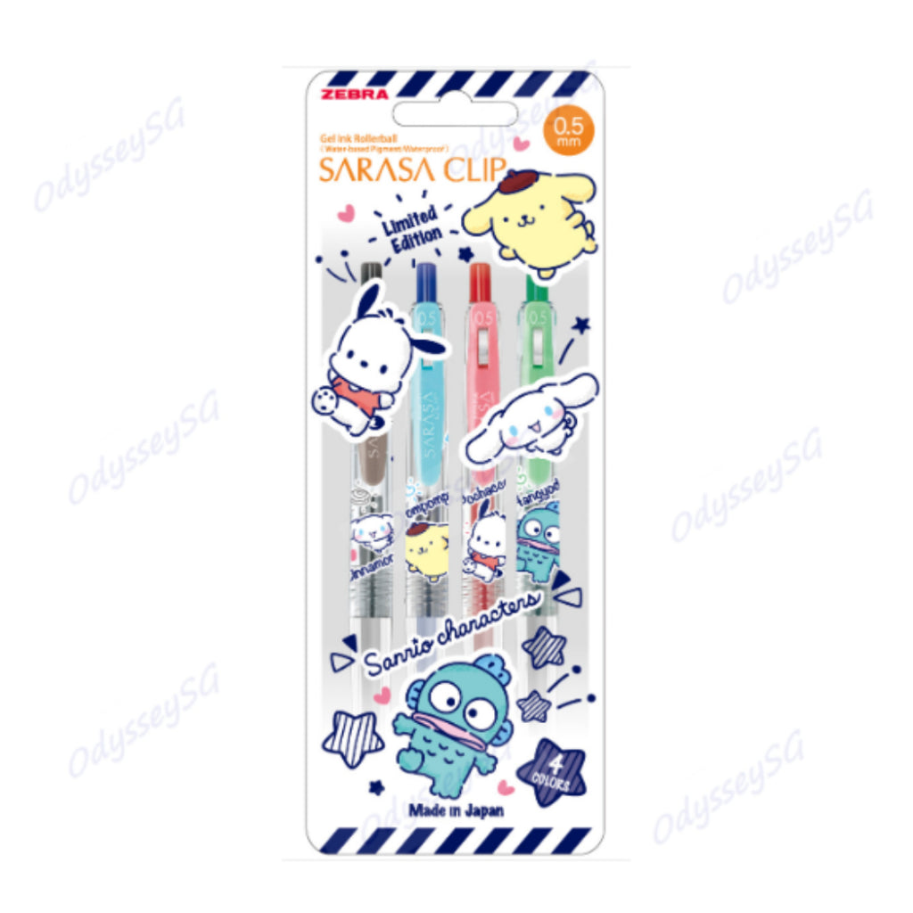 Zebra Sarasa Clip Pens - Set of 4 Pens - Sanrio Balancing Game Edition