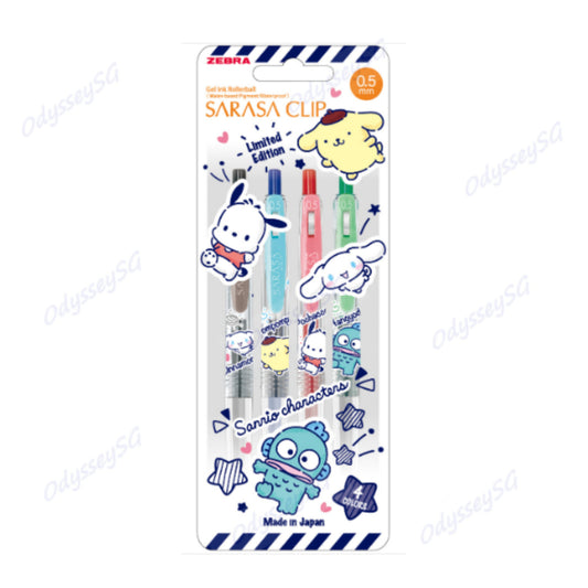 Zebra Sarasa Clip Pens - Set of 4 Pens - Sanrio Balancing Game Edition