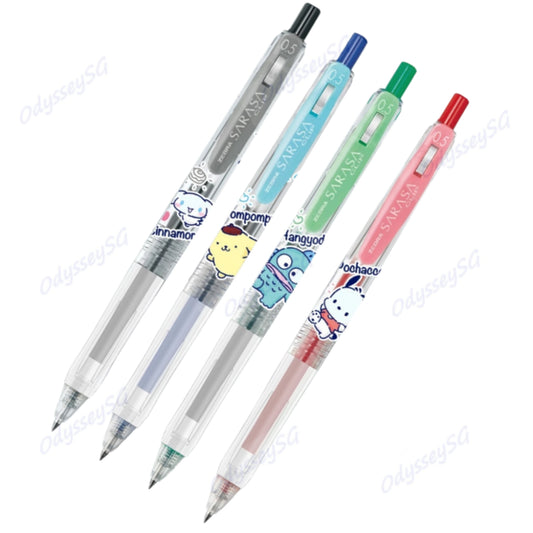 Zebra Sarasa Clip Pens - Set of 4 Pens - Sanrio Balancing Game Edition
