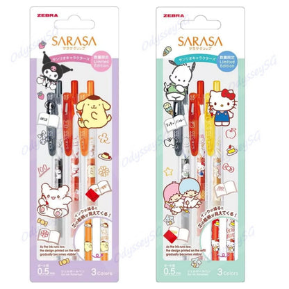 Zebra Sanrio Kuromi Limited Edition Sarasa Clip 3 Pack Pen Set - Hello Kitty