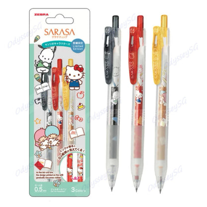 Zebra Sanrio Kuromi Limited Edition Sarasa Clip 3 Pack Pen Set - Hello Kitty