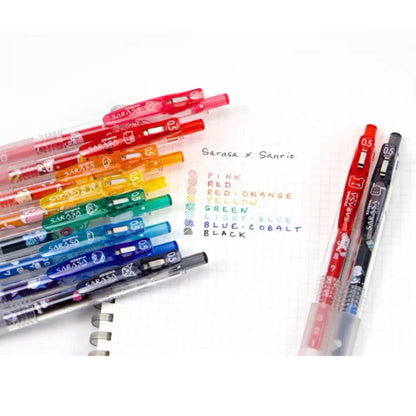 Zebra Sanrio Sarasa Clip Rollerball Gel Pen – 0.5mm Cute Kawaii Pen – Kuromi / Hello Kitty