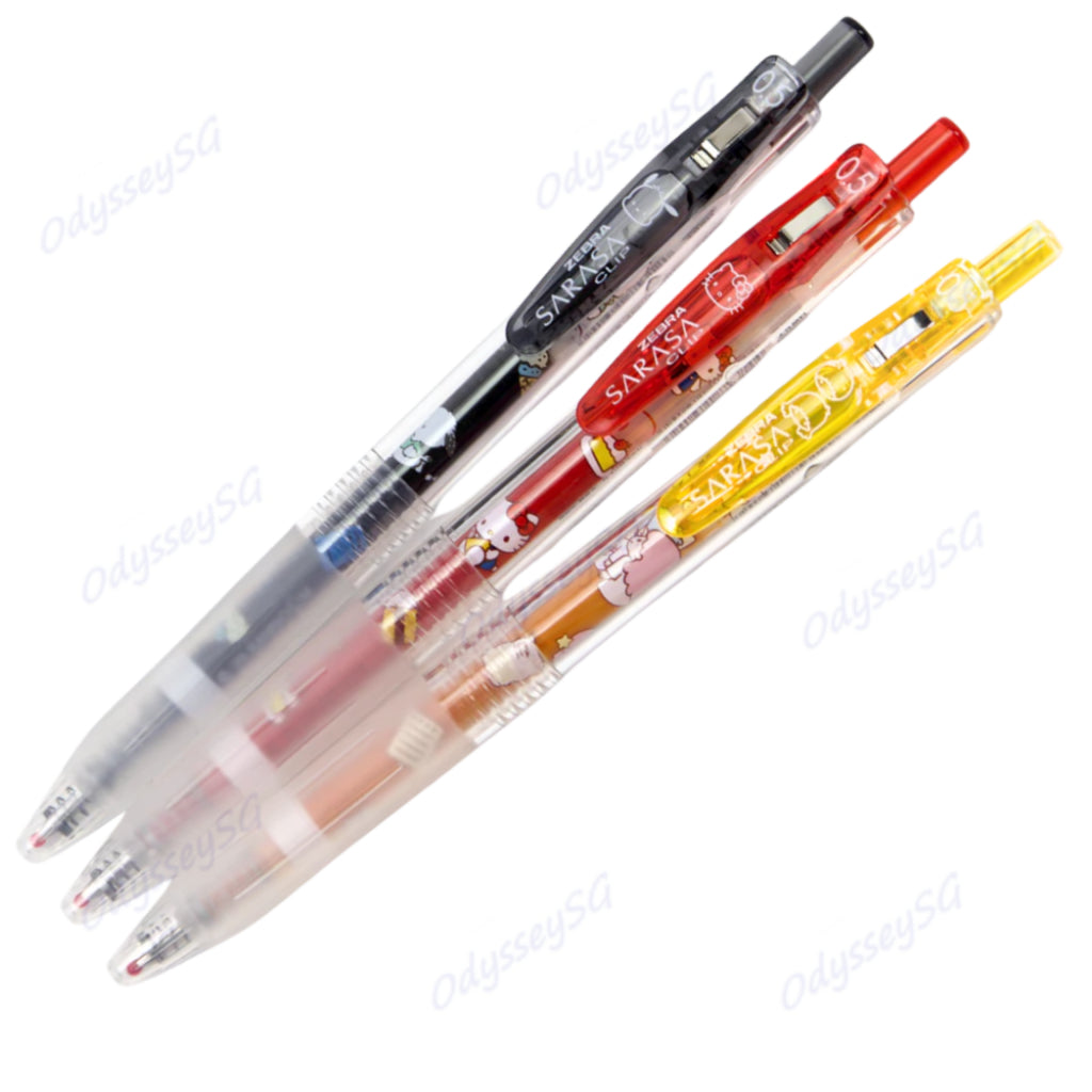 Zebra Sanrio Kuromi Limited Edition Sarasa Clip 3 Pack Pen Set - Hello Kitty
