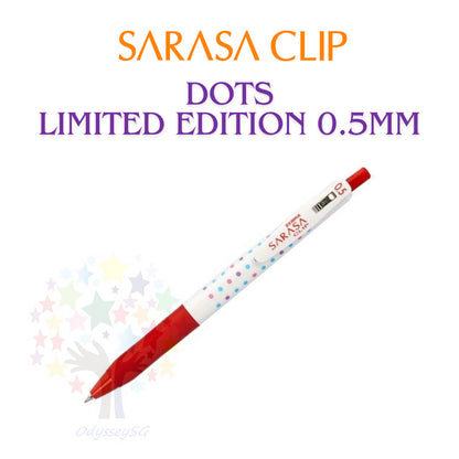 ZEBRA Sarasa Gel - Limited Edition pens - Luck  series / Dot  - 0.5mm - Blue / Black / Red  /Green Pen - Kawaii Design