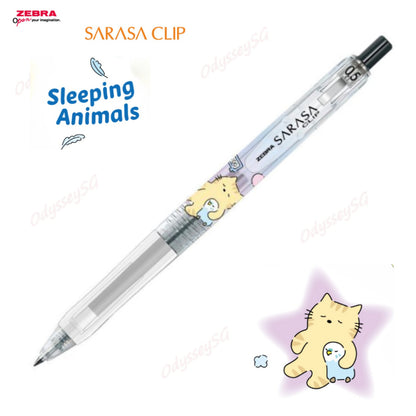 Zebra Sarasa Clip Limited Edition - Sleeping Animals 3 Pc Pen Set  - 0.5mm- Black | Blue | Red Pen