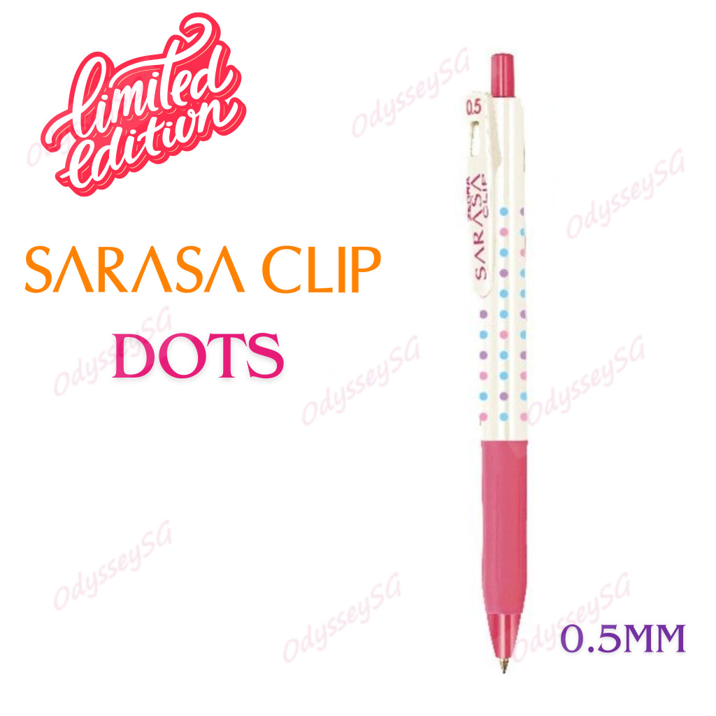 ZEBRA Sarasa Gel - Limited Edition pens - Luck  series / Dot  - 0.5mm - Blue / Black / Red  /Green Pen - Kawaii Design