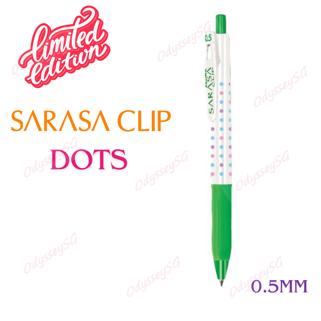 ZEBRA Sarasa Gel - Limited Edition pens - Luck  series / Dot  - 0.5mm - Blue / Black / Red  /Green Pen - Kawaii Design