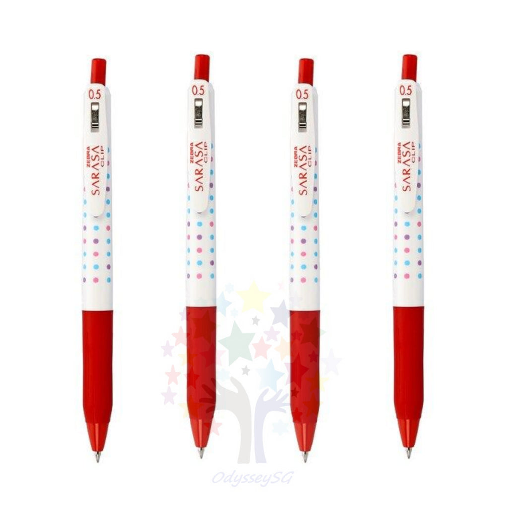 ZEBRA Sarasa Gel - Limited Edition pens - Luck  series / Dot  - 0.5mm - Blue / Black / Red  /Green Pen - Kawaii Design