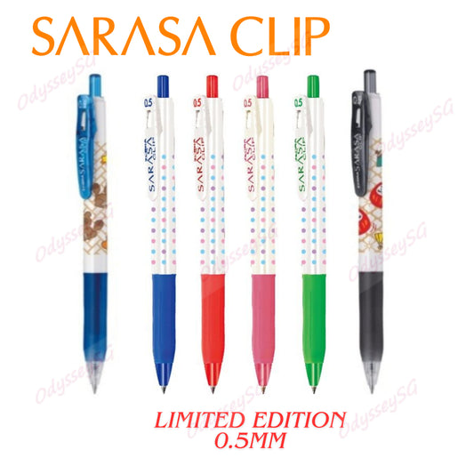 ZEBRA Sarasa Gel - Limited Edition pens - Luck  series / Dot  - 0.5mm - Blue / Black / Red  /Green Pen - Kawaii Design