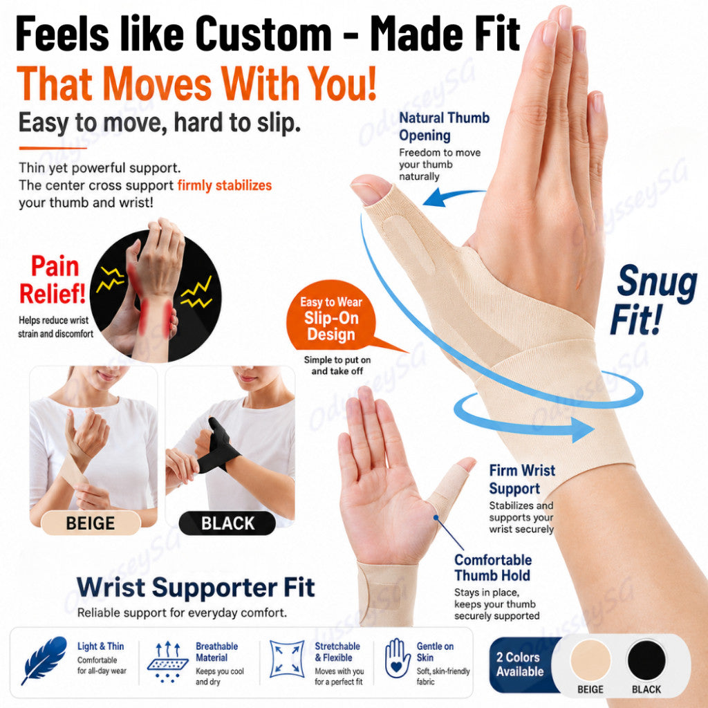 (Made in Japan) ALPHAX Doctor’s Thumb & Wrist Support Brace | Custom-Fit Guard for Right/Left Hand | S/M | SG Stock
