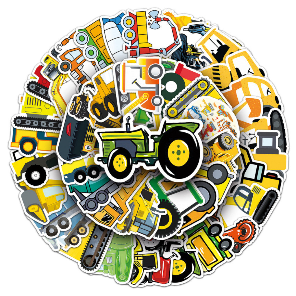 50+ PCS Waterproof Stickers Fun Themes Vehicle Transport Plane Car Truck Cartoon Stickers | Children Gift