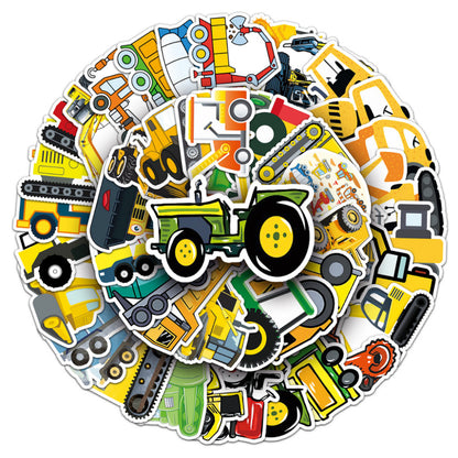 50+ PCS Waterproof Stickers Fun Themes Vehicle Transport Plane Car Truck Cartoon Stickers | Children Gift