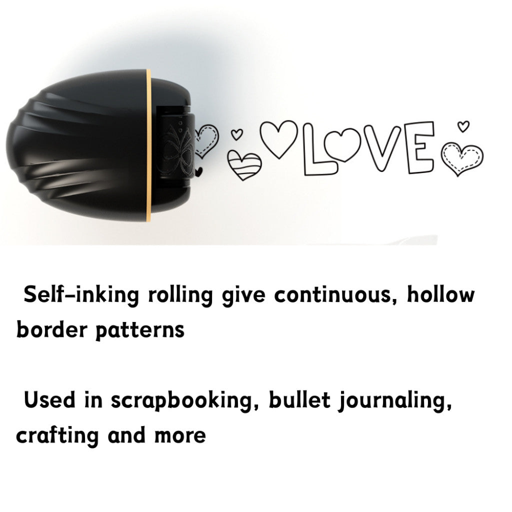 Set of 3  Doodle Roller Stamp | Self-Inking Border Line Patterns Journaling Scrapbooking Arts Crafts