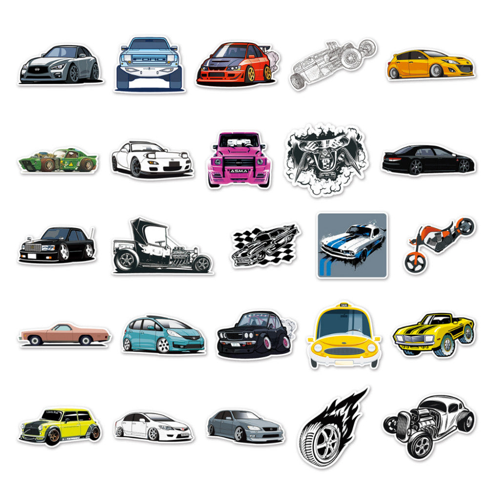 50+ PCS Waterproof Stickers Fun Themes Vehicle Transport Plane Car Truck Cartoon Stickers | Children Gift