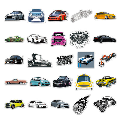 50+ PCS Waterproof Stickers Fun Themes Vehicle Transport Plane Car Truck Cartoon Stickers | Children Gift