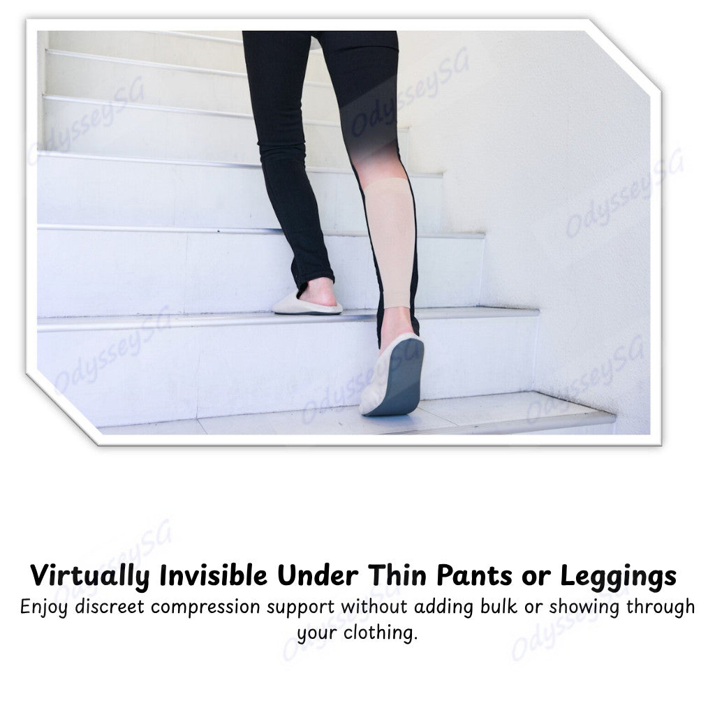 CERVIN Made in Japan Ultra-Thin Mesh Calf Compression Sleeves (1 Pair) | Breathable Leg Support | Travel Work Walk