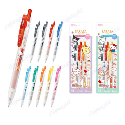 Zebra Sanrio Sarasa Clip Rollerball Gel Pen – 0.5mm Cute Kawaii Pen – Kuromi / Hello Kitty
