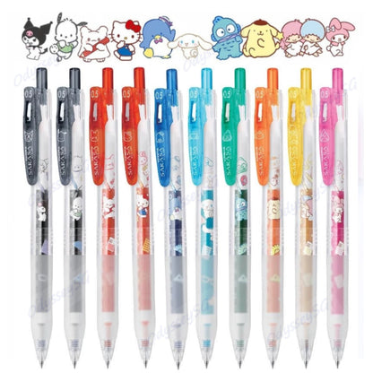 Zebra Sanrio Sarasa Clip Rollerball Gel Pen – 0.5mm Cute Kawaii Pen – Kuromi / Hello Kitty