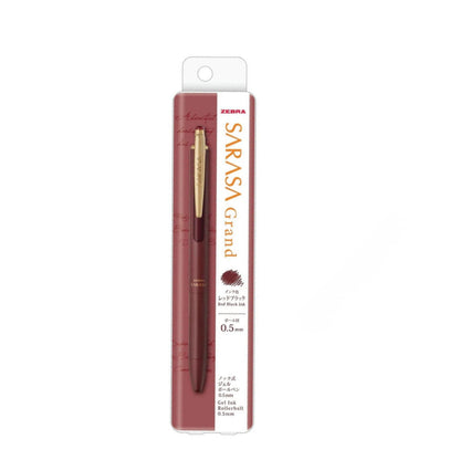 Zebra Sarasa Grand Vintage Gel Pen 0.5mm – Red Black | Cassis Black | Sepia Black | Premium Metal Body