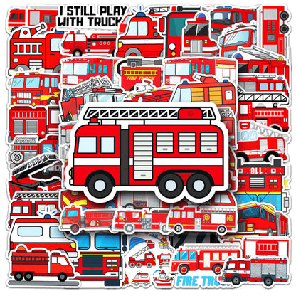 50+ PCS Waterproof Stickers Fun Themes Vehicle Transport Plane Car Truck Cartoon Stickers | Children Gift