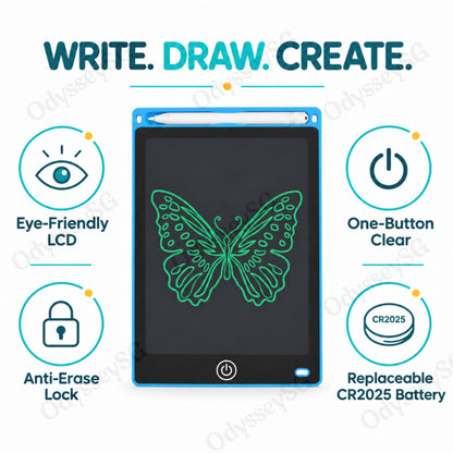 8.5″, 10″ & 12″ Kids LCD Writing Tablet | Reusable Electronic Drawing Board with Stylus, One-Click Erase & Screen Lock