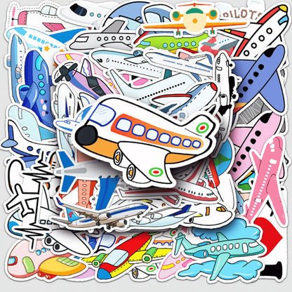 50+ PCS Waterproof Stickers Fun Themes Vehicle Transport Plane Car Truck Cartoon Stickers | Children Gift