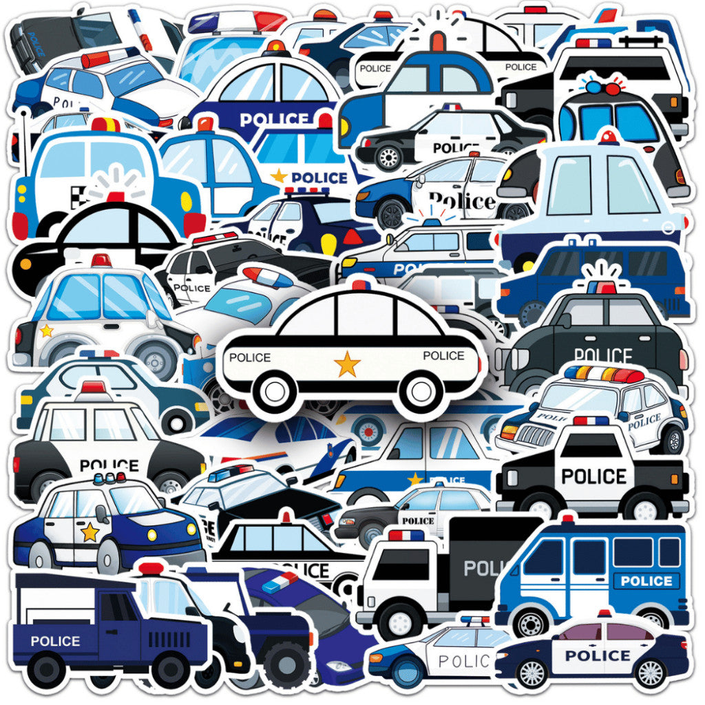 50+ PCS Waterproof Stickers Fun Themes Vehicle Transport Plane Car Truck Cartoon Stickers | Children Gift