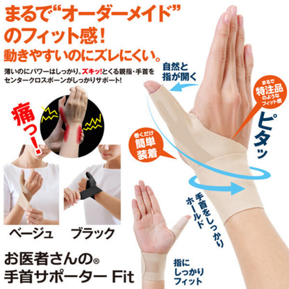 (Made in Japan) ALPHAX Doctor’s Thumb & Wrist Support Brace | Custom-Fit Guard for Right/Left Hand | S/M | SG Stock