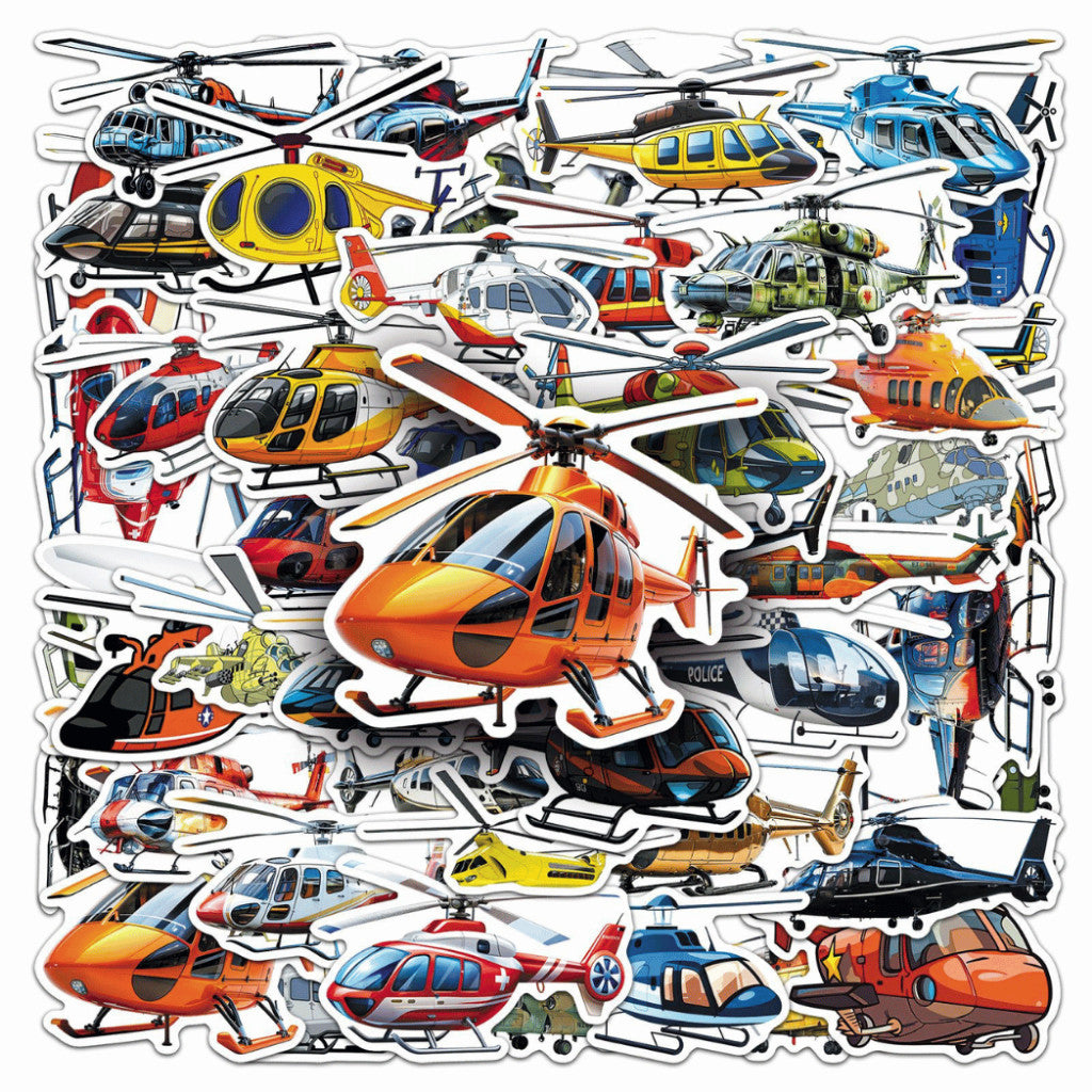 50+ PCS Waterproof Stickers Fun Themes Vehicle Transport Plane Car Truck Cartoon Stickers | Children Gift