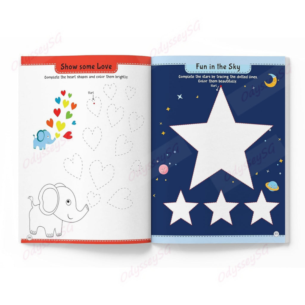 101 Pencil Tracing Activity Book for Kids – Pre-Writing, Fine Motor Skills & Hand-Eye Coordination