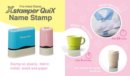 Round Name Stamp - Suitable for Fabric, Wood, Metal, Plastic and Paper