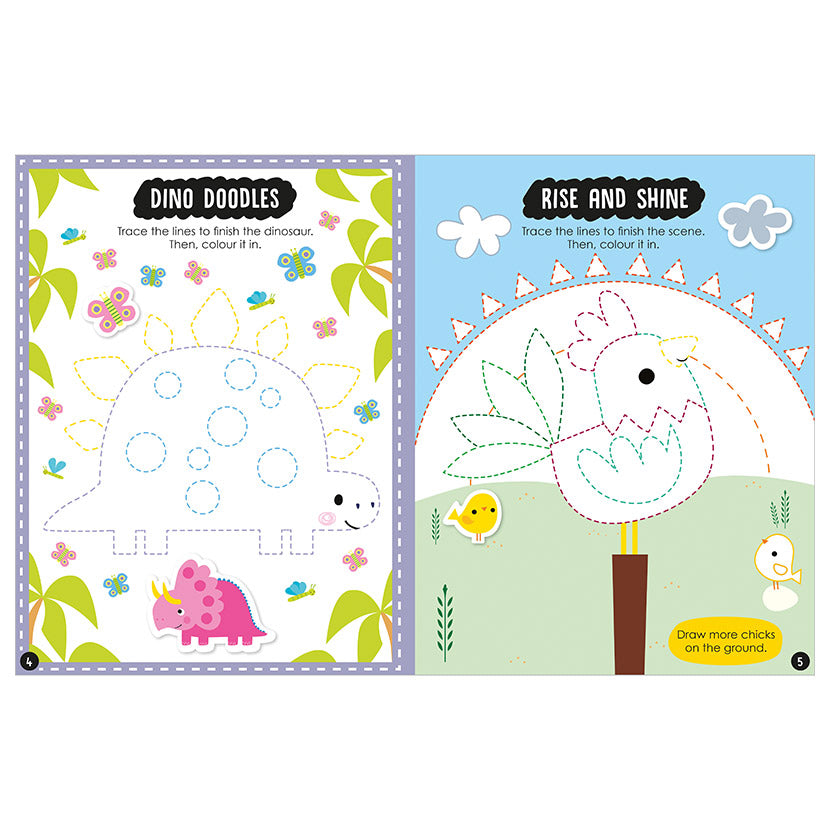 Trace and Colour - Sticker Activity Book - Over 250 Stickers