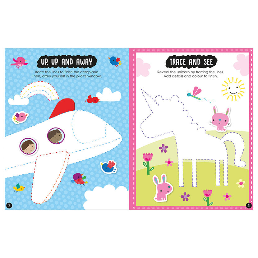 Trace and Colour - Sticker Activity Book - Over 250 Stickers